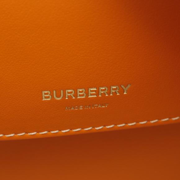BURBERRY Logo Graphic Cube Bag Handbag Leather White Brown - Picture 4 of 9